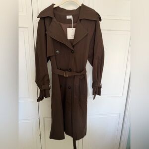 Chocolate Brown AmelieTrench Coat from Charcoal Clothing Size Medium New